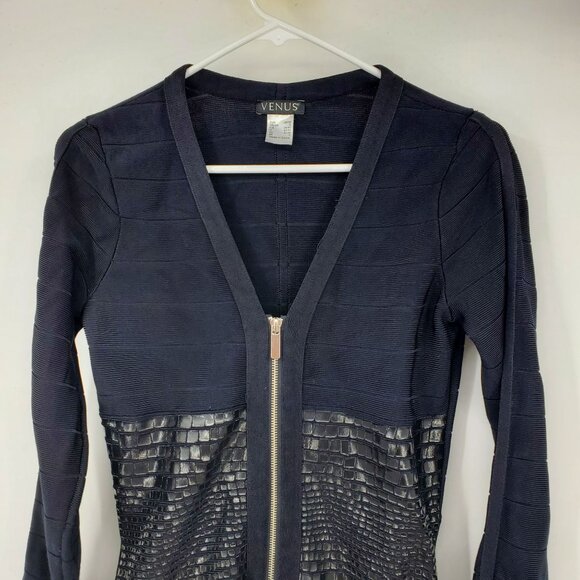 Venus Zip Up Bodycon‎ Long Sleeve Dark Fairy Grunge Goth Women's Dress Small - Picture 5 of 12